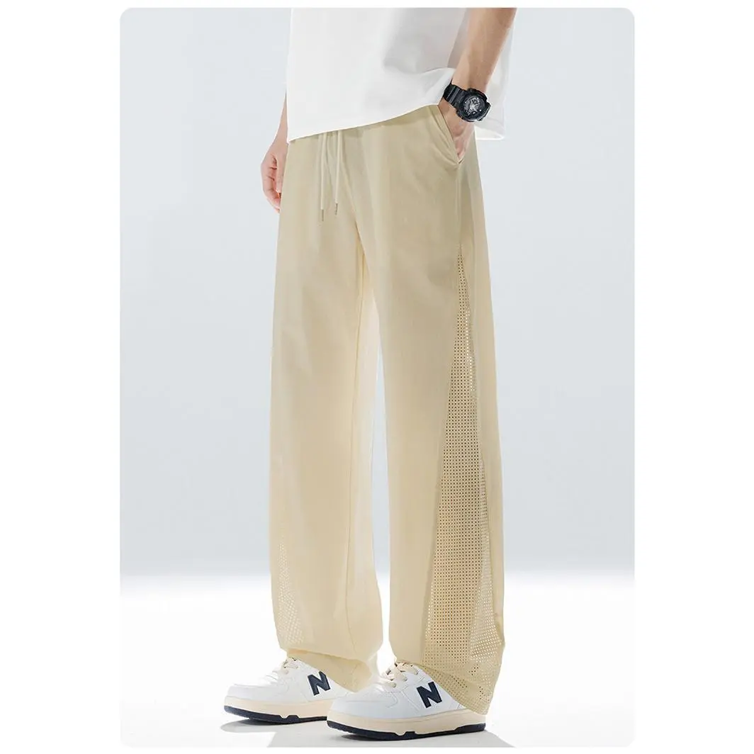 Summer Men'S Thin Breathable Quick-Dry Mesh Straight-Leg Pants, Elastic And Comfortable, Breathable Mesh Design, Dry And Comfortable Without Stuffiness, Skin-Friendly Soft Fabric, Suitable for Daily Fitness, Mountaineering, Outdoor Leisure Sports