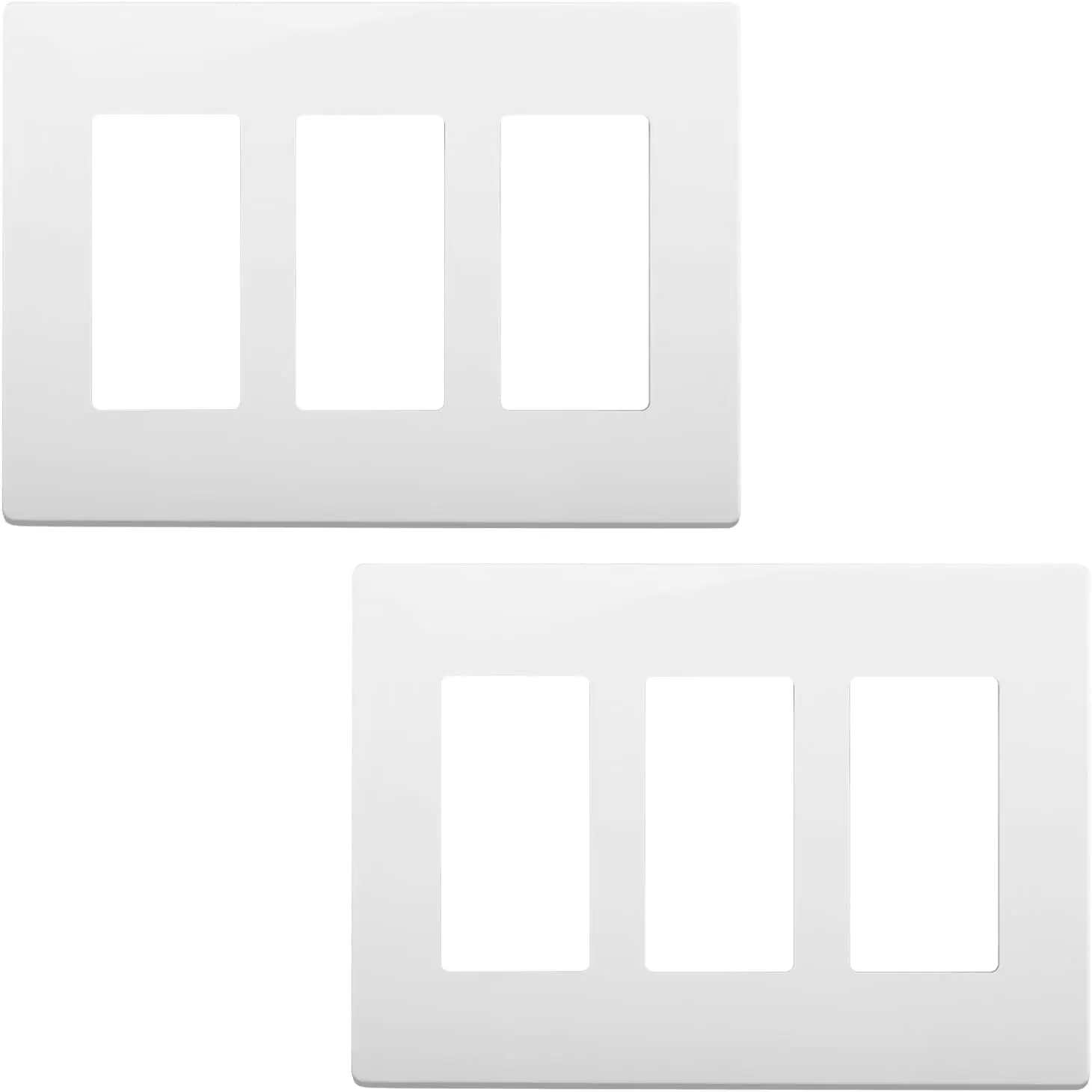 3-Gang Decora Screwless Wall Plate 80311-SW |  Safe Outlet Cover for Leviton 80311-SW,3 Gang Receptacle Outlet Cover Light  Cover Plate 2 pack