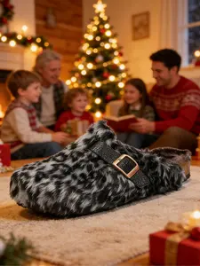 Women Men High-Quality Faux Fur Non Slip Slippers, Fuzzy House Slippers, Home Slippers, Anti-Slip Warm Outdoor Shoes, Casual Fashion Winter Boots, Perfect Gift Choice
