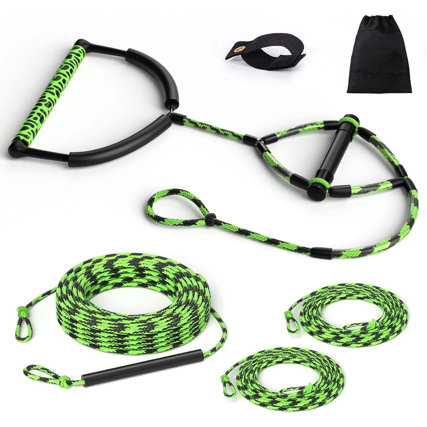 Wakeboard Rope and Handle,  Sections Adjustable Water Ski Ropes for Water Skiing, Floating Wakeboard Tow Rope Watersport Lines for Waterskiing, Wakeboarding, Kneeboarding