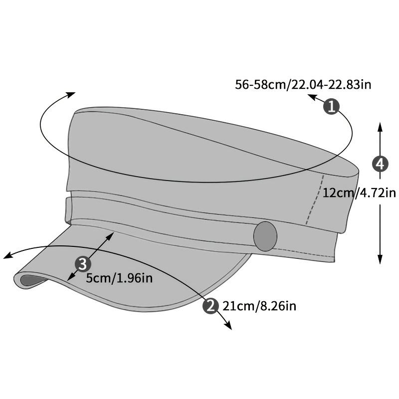 1 Women's PU Leather Navy Beret