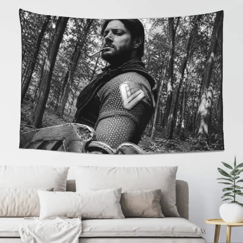 Vintage Tactical Soldier Tapestry - 1-Piece 60in x 40in Peach Skin Fabric Single-Sided Wall Hanging, Decorative Lightweight Black and White Forest Warrior Military Artwork, Bedroom Decor Man Cave Gift with Cinematic Vibe