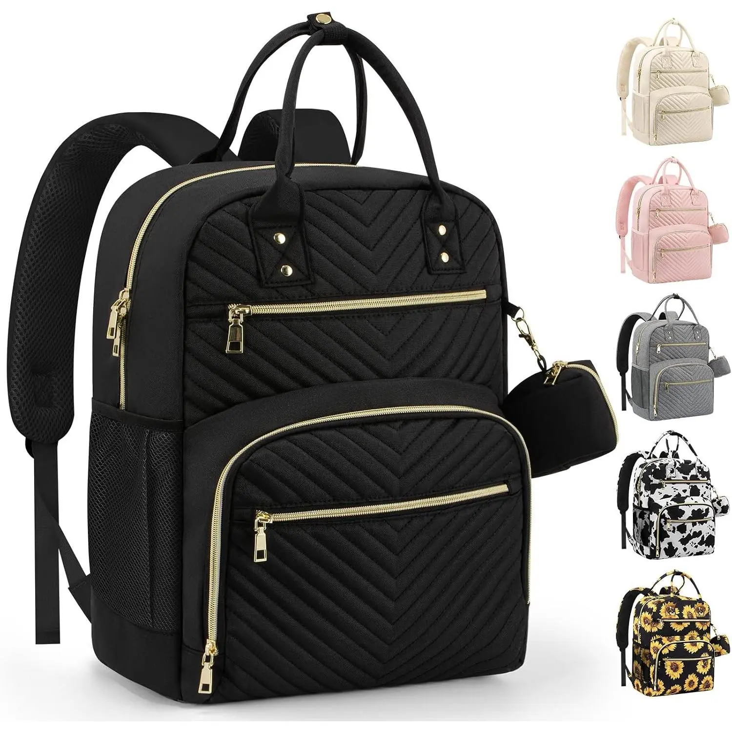 Diaper Bag Backpack with Pacifier Case, Insulated Pocket, Baby Essentials for Mom Dad, Baby Diaper Backpack for Baby Girl Boy (Black, M)Gift