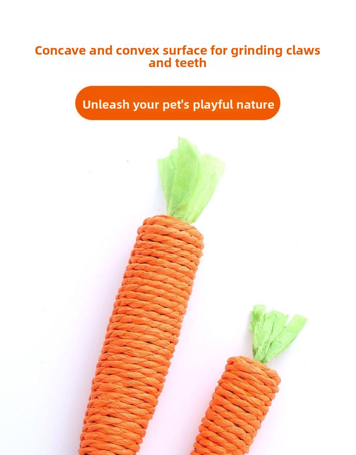 Cat toy paper rope carrot self-entertainment boredom buster chew-resistant cat teaser stick