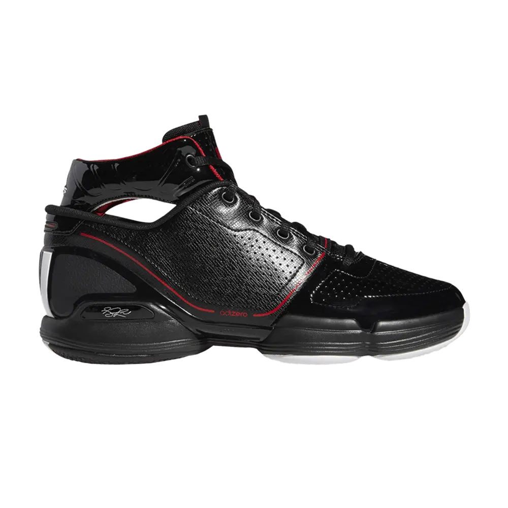 adidas Adizero Rose 1 'Bulls' (Unisex) Core Black/Footwear White/Scarlet retro basketball shoes FW7591