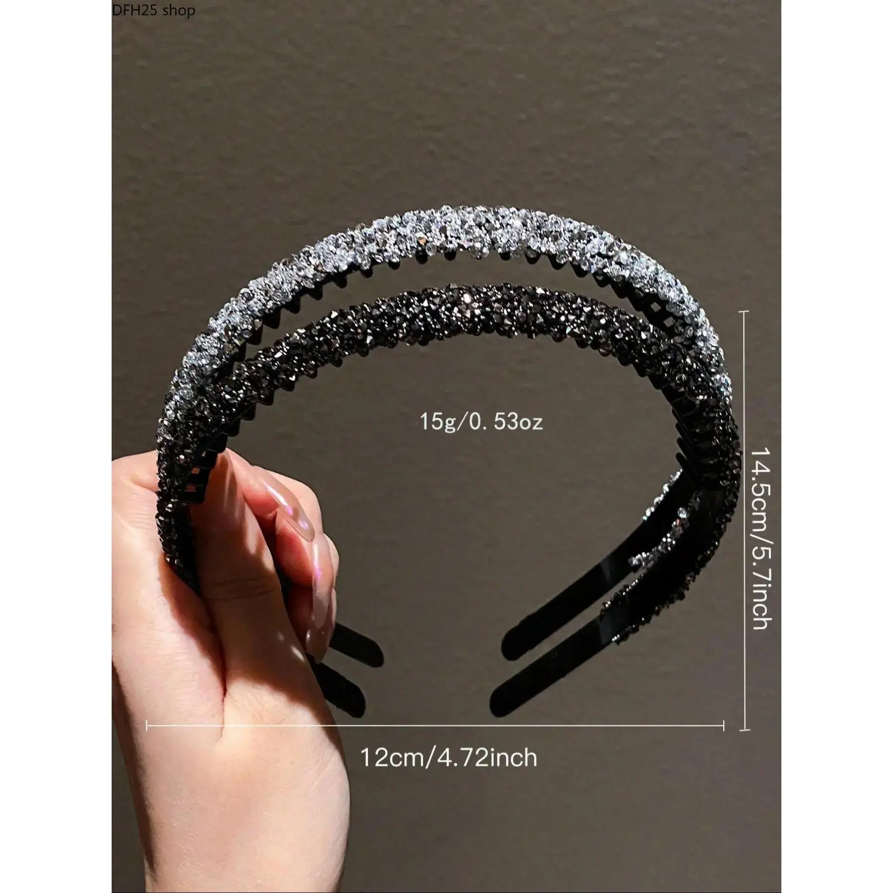 Rhinestone Decorated Hair Hoop for Women and Girls, Non Slip Headband Hair Accessory for Daily Styling with Elegant Sparkling Design Non Slip Hairbands