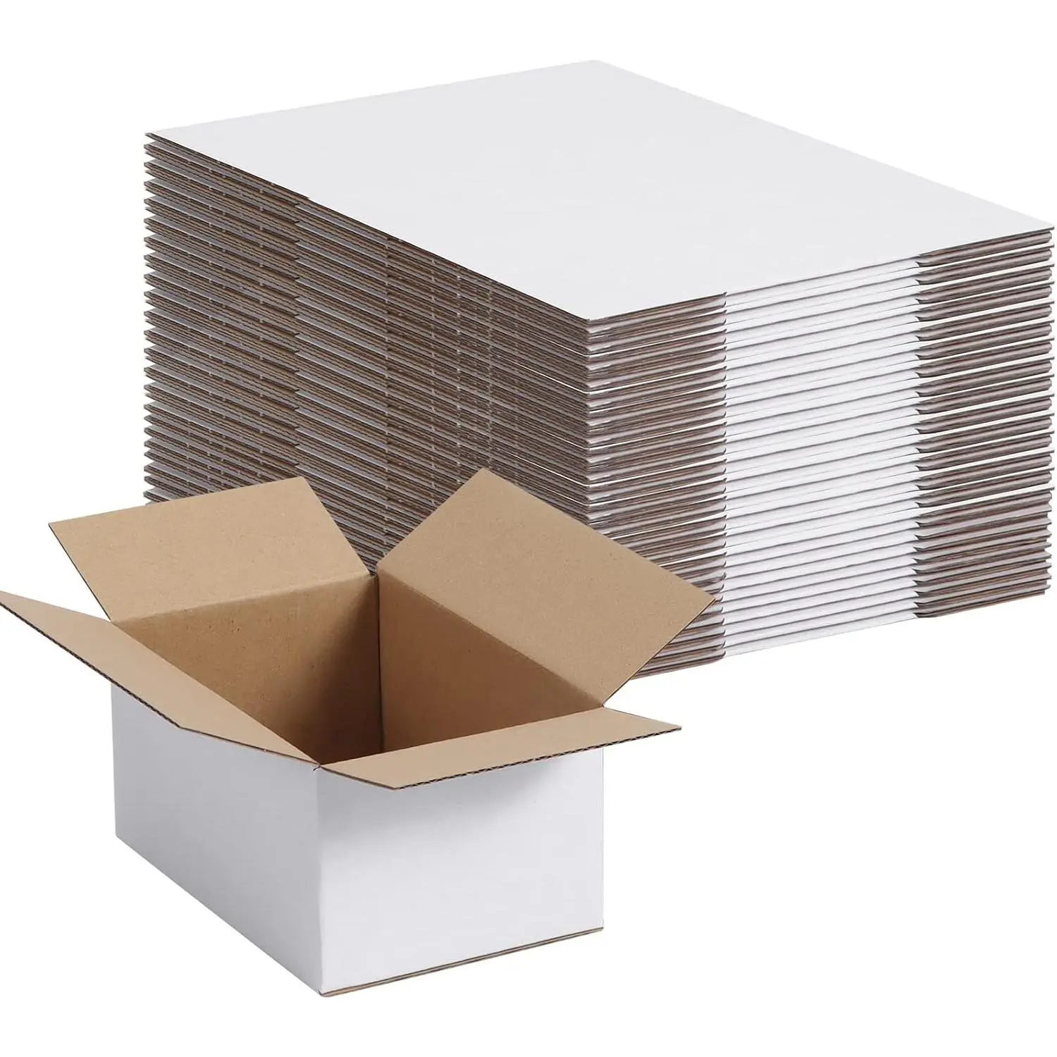 40-Pack Rectangular Cardboard Shipping Boxes (6x4x3 in) - Flat Stackable, Foldable, Easy-Assemble Storage Boxes for Small Businesses, DIY Projects, Shipping/Store