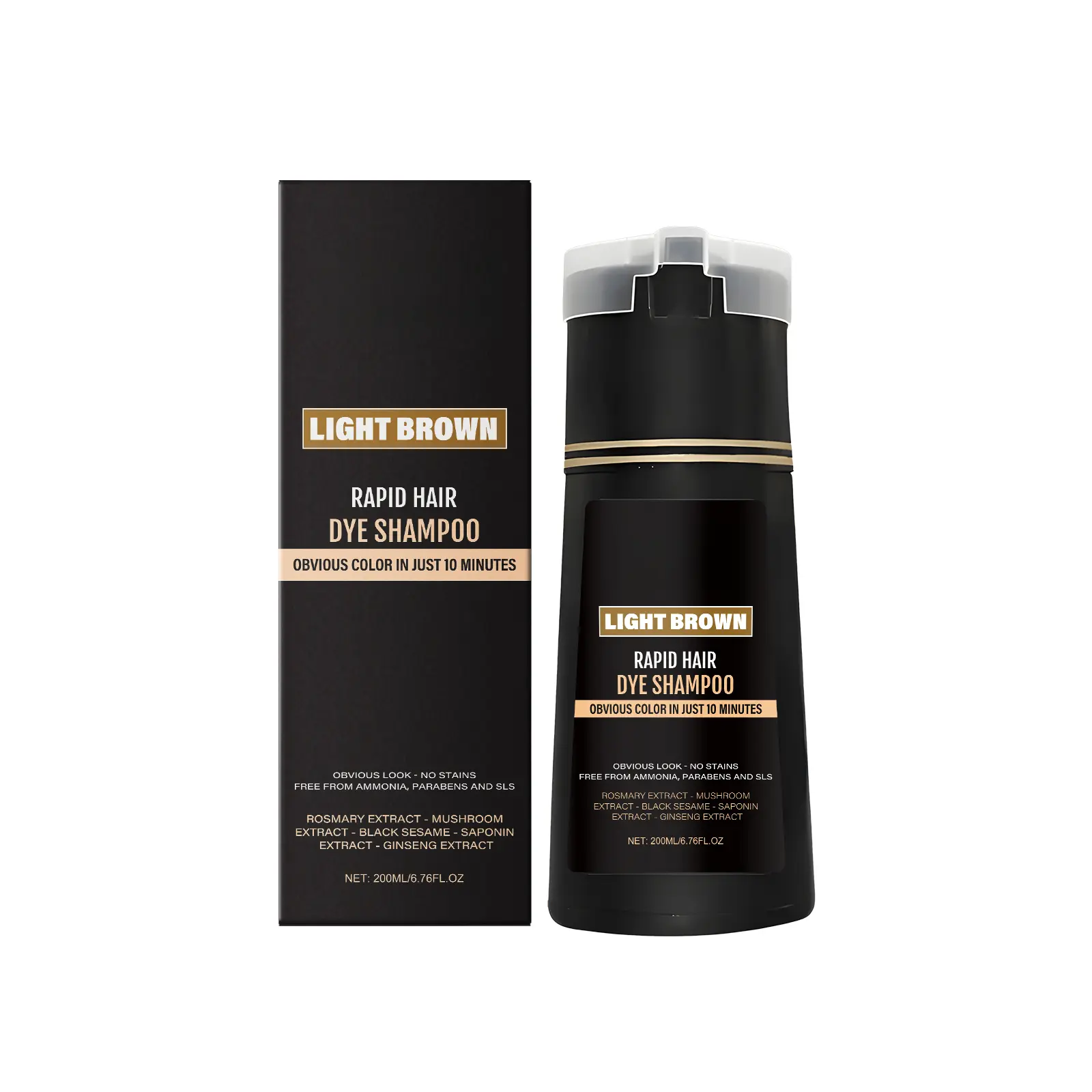 Men’s Light Brown Instant Color Shampoo – Quick Hair Coloring Shampoo for Natural-Looking Color and Daily Hair Care