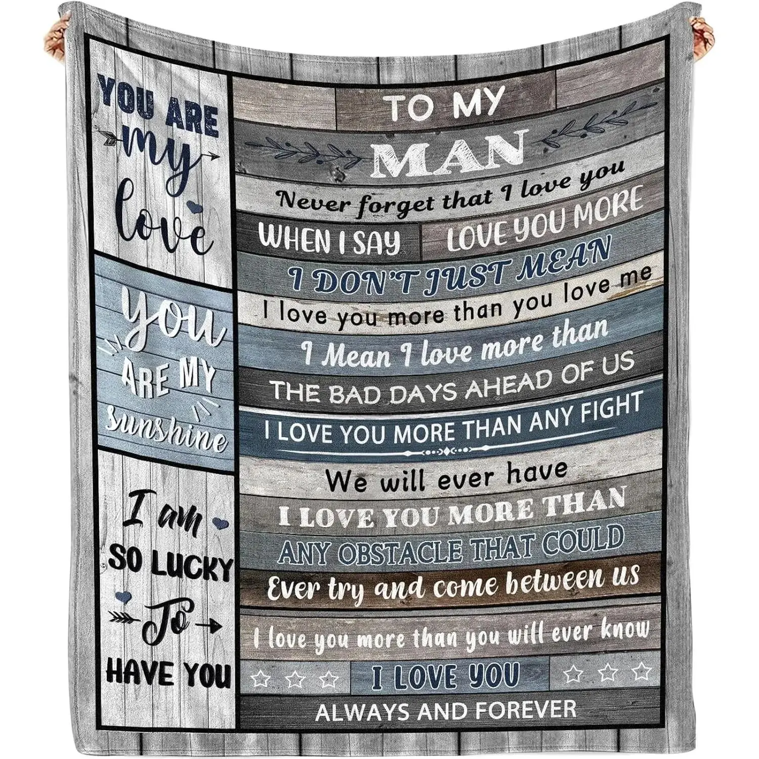 [Father's Day Gift] Gifts for Him Husband Boyfriend Throw Blanket, I Love You for Husband Boyfriend Birthday Gifts Ideas, Valentines Wedding for Him, to My Man Soft Blanket