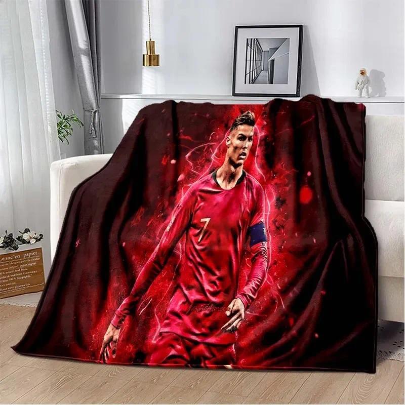 3D Print Football Star CR7 Soft Plush Blanket, Flannel Blanket Throw Blanket For Living Room Bedroom Bed Sofa Picnic Cover