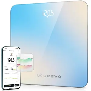 for Body Weight & BMI Tracking Sync with App, with LED Display, Accurate Weight, 400/180 kg,/kg Units, Batteries Included, Blue