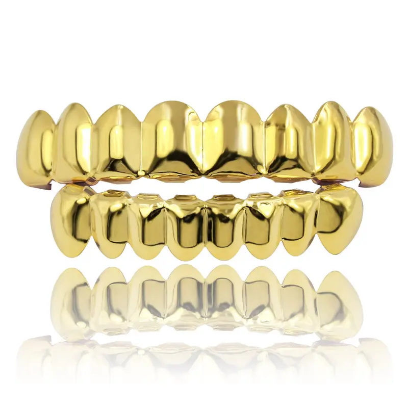 Hot Selling Hiphop Grills, 8 Top & 8 Bottom, Smooth Fashion Grillz Jewelry