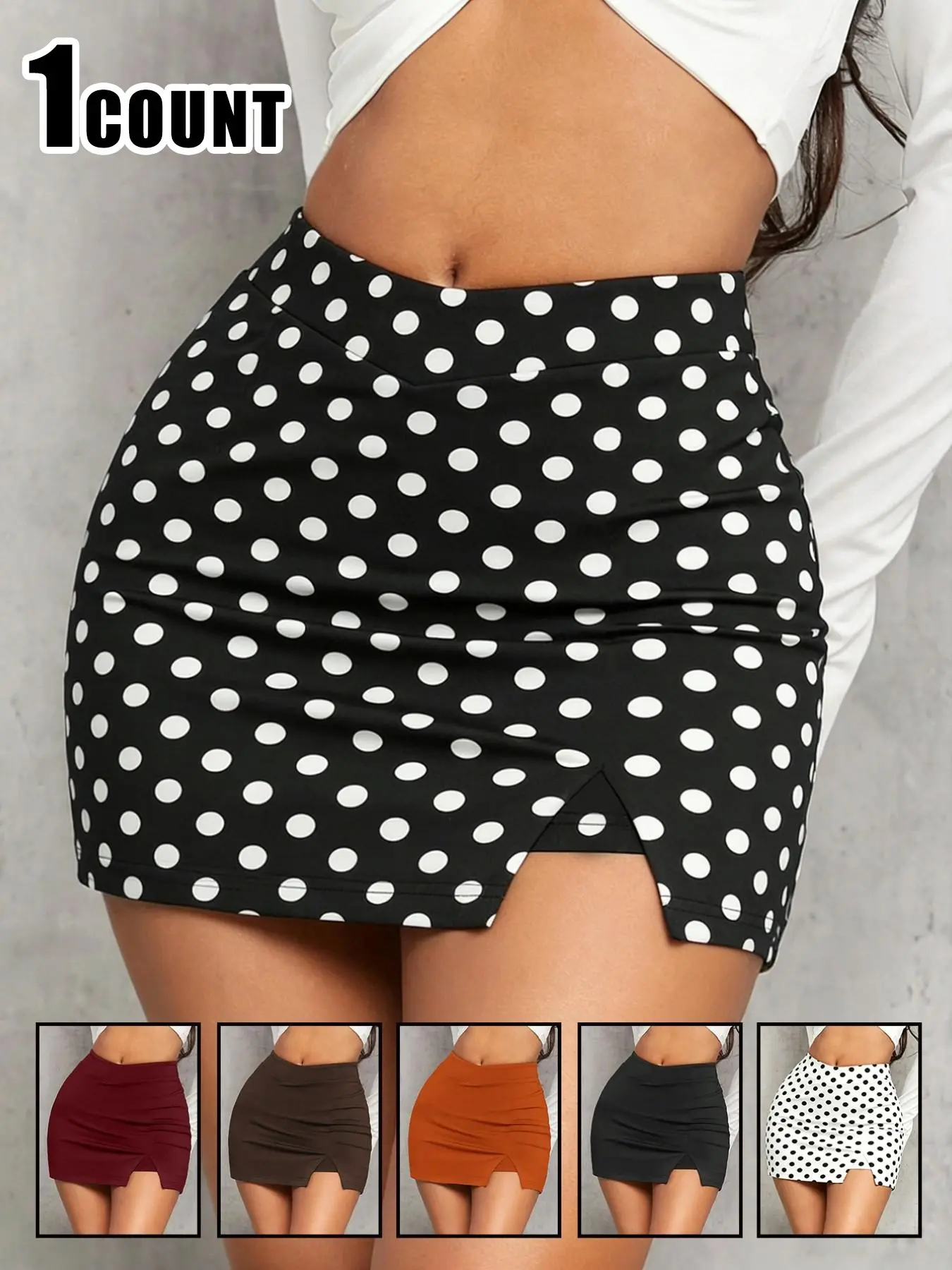 Women's Sexy High Waist Bodycon Skirt, V-Back Split Midi Dress, Soft Fabric, Slimming Design, Fit, Available in Single or Twin Pack, High Waist Skirts, Skirt with Slit