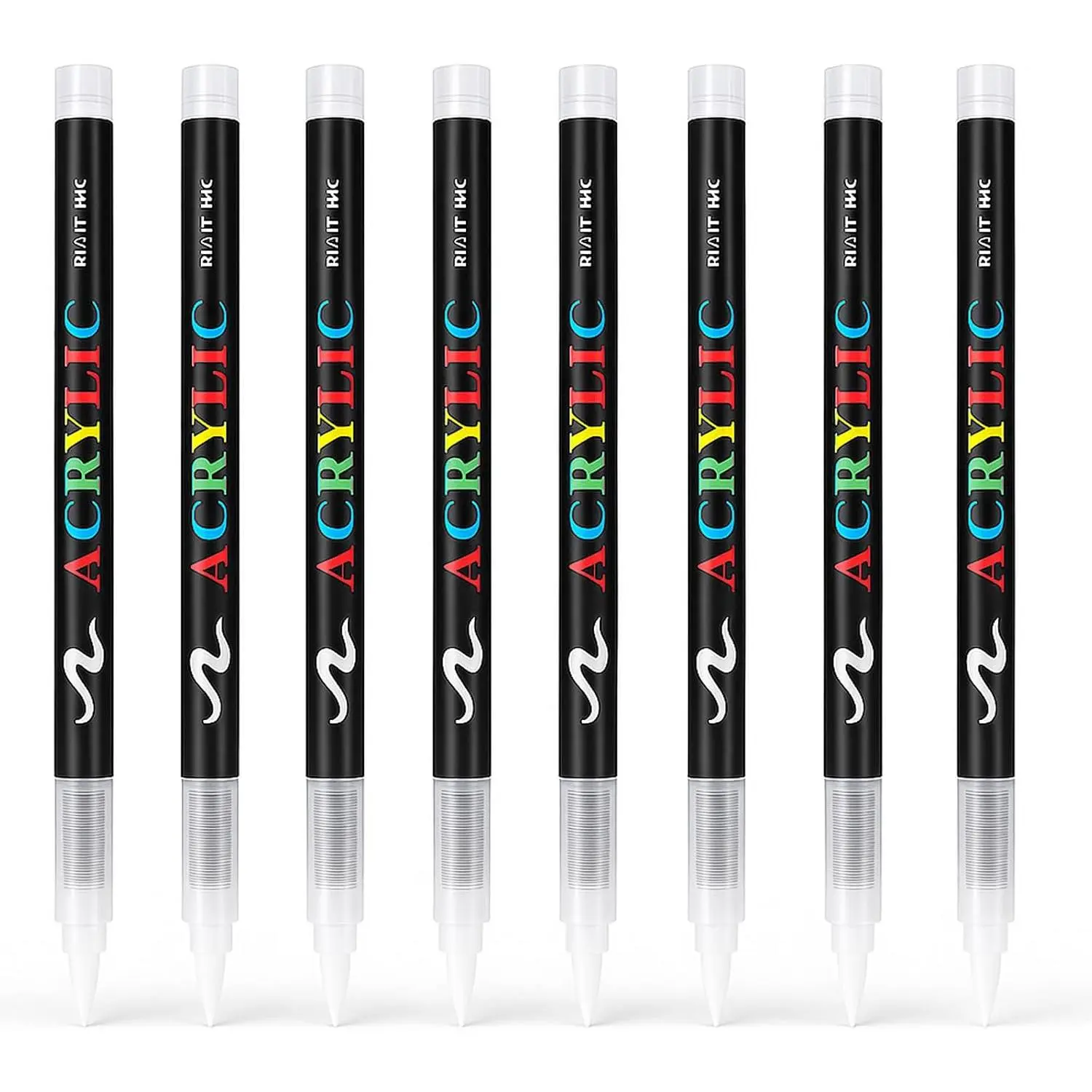8-Piece Waterproof Ink Pen Set, 1.0-6.0mm Permanent Markers for Art Crafting, Rock Painting & Office Stationery Needs (Works on Ceramics, Glass, Plastic, Metal, Canvas)