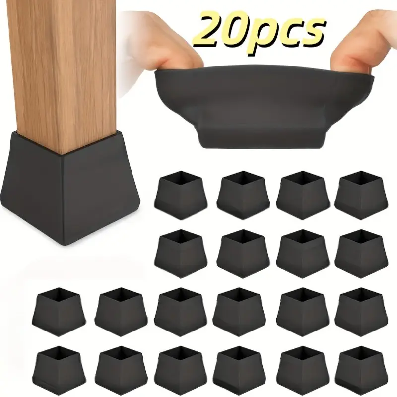 20-Sheet Pack Large Thickened Heavy Duty Silicone Table And Chair Leg Pads, Anti-Slip Home Furniture Floor Protectors, Suitable for All Types of Floors, Effectively Preventing Scratches And Dents, Easy to Install