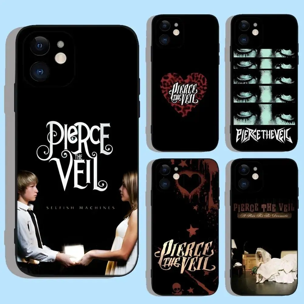 Pierce The Veil Band Phone Case - Anti-Drop Soft TPU with Full Aesthetic Print, Wireless Protection Accessories for iPhone 17 Pro Max/Air,16,15,14,13,12,11 Plus Pro Max & Samsung S26,S25,S24,S23,S22,S21 FE Plus Ultra