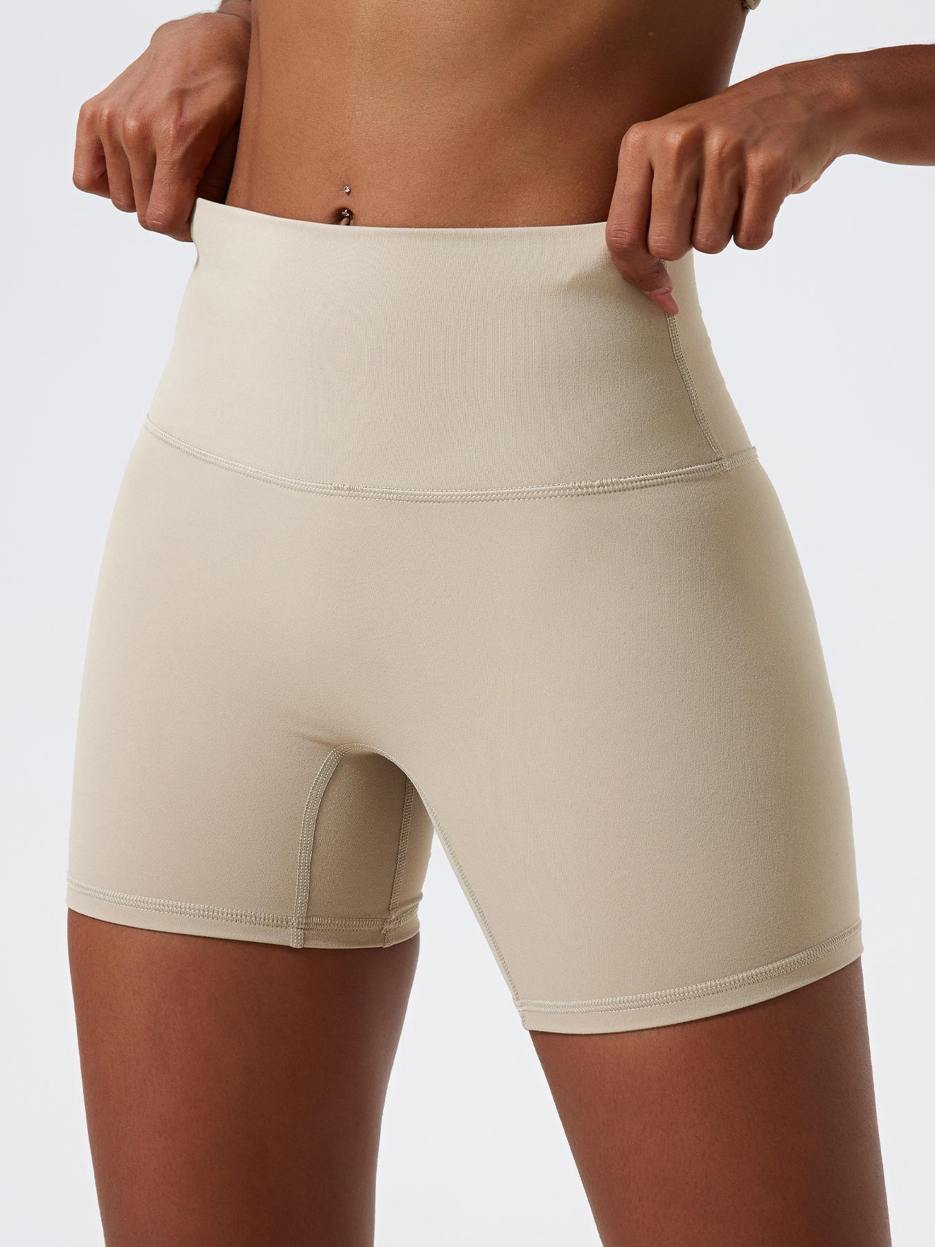 Women's Plain High Waist Skinny Sports Shorts, Gym Shorts, Sporty Wide-Waistband High-Stretch Shorts, Skinny Workout Shorts, Ladies' Sportswear for Indoor Outdoor Wear