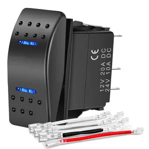 Nilight Momentary Rocker Switch, (ON)-Off-(ON) DPDT 7-Pin 12V 24V LED Toggle Switch with ABS Plastic Construction & Jumper Wire for Car, Truck Load Control