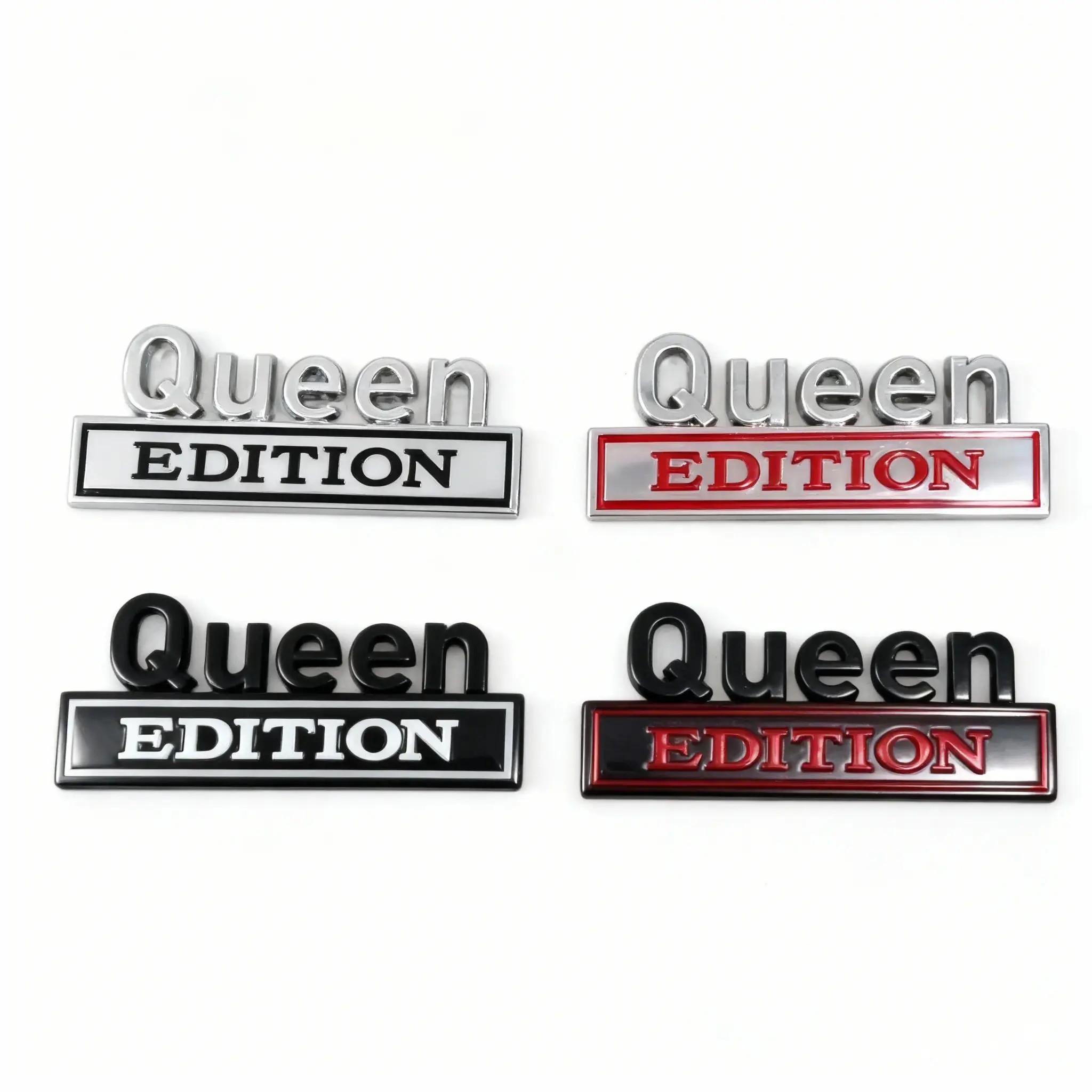 Queen Edition 3D Metal Car Emblem Badge, Self-Adhesive Letter Auto Sticker, Waterproof Vehicle Decal Decor for Car, Truck, SUV & Motorcycle, Exterior Car Accessories