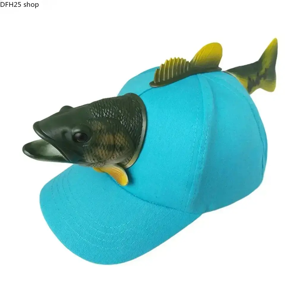 Fish Shaped Baseball Cap for Adults and Kids, Adjustable Outdoor Hat with Lightweight Design for Fishing and Daily Wear