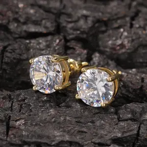 [ICE HUE] 18K Gold Vacuum Plated Silver Round Hoop Earring Sets with 5A+ Sri Lanka Zircon, Miami-Italy-Mexico & Micro Inspired, Unisex Luxury Costume Jewelry for Daily Wear, Gift Idea