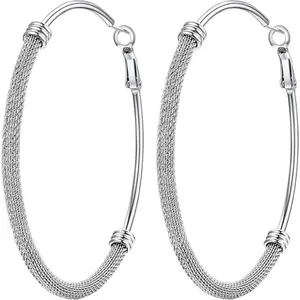 30/40/60/80/100mm Chunky Hoop Earrings For Women Gold Plated/Black Stainless Steel Hoops Earrings Statement Jewelry