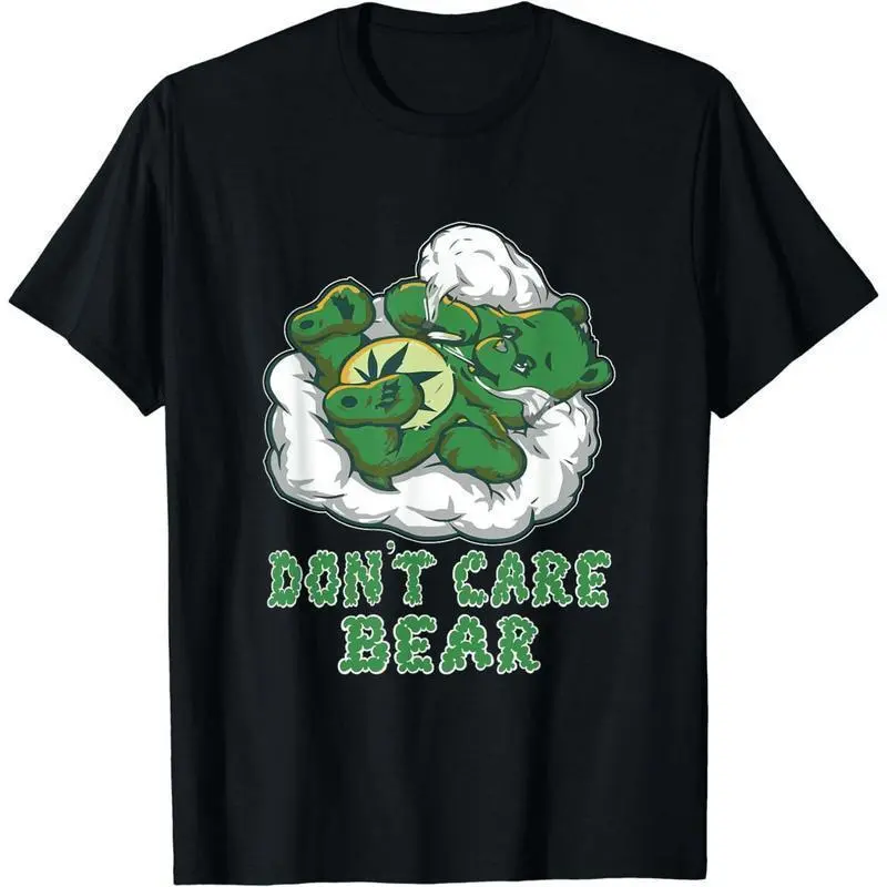 Funny Bear Graphic T-Shirt, Casual 100% Cotton Shortsleeve Streetwear Top for Men and Women, Round Neck Stoner Gift, Tshirt, Funny Theme, Shortsleeve Tee, Casual Cut