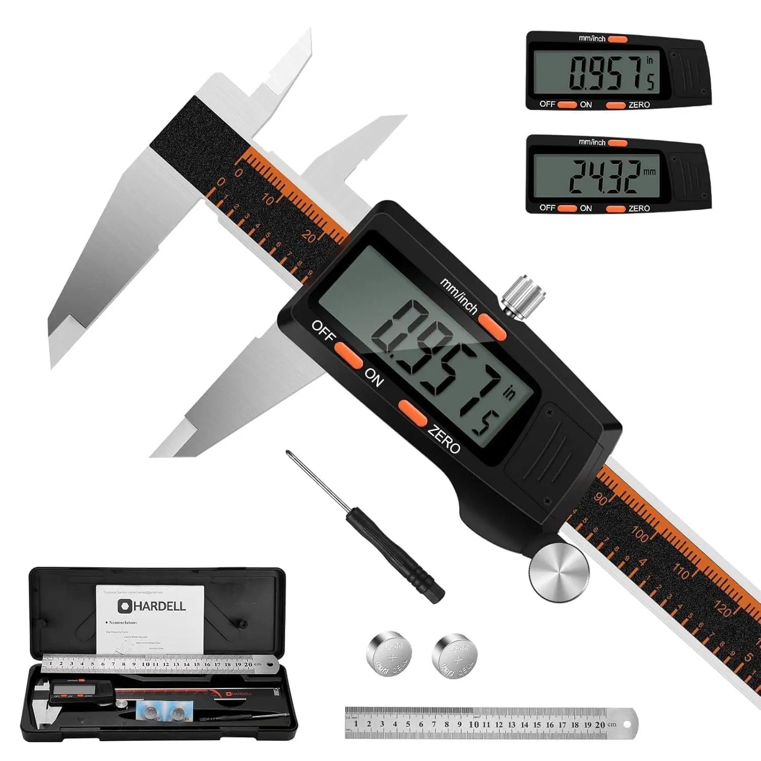 6-Inch Digital Vernier Caliper with Large LCD Screen - Hand Measuring Tool with Auto-Off, Inch/mm Conversion for Jewelers, DIY Enthusiasts