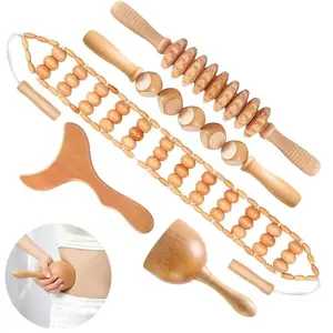 5-Piece Wooden Therapy Tool Set, Wood Massage Kit, Body Care, Muscle Relaxation, Home Massage Tools, Self-Care Essentials