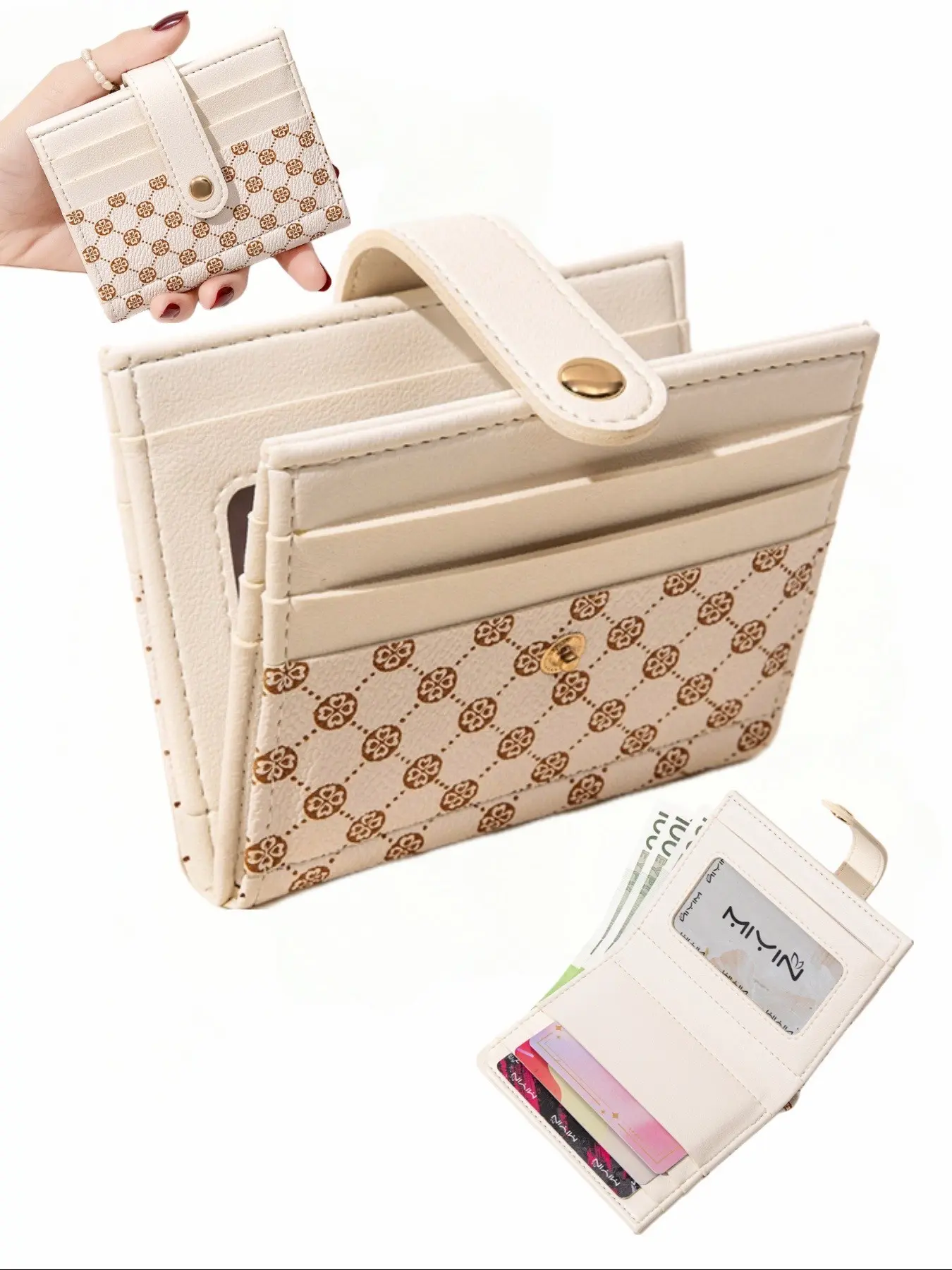 Unisex Printed Ultra Slim Short Bifold Wallet For Women, Compact Multi-Slot Credit Card Holder, Multi-Functional Mini Purse, Practical Portable Wallet For Daily Use