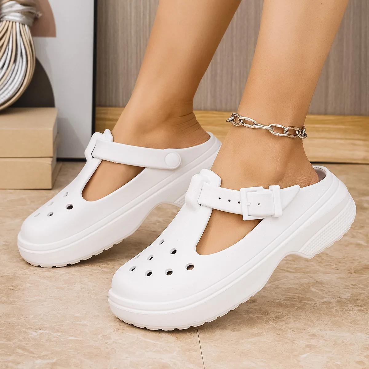 2025 Women's Summer Mary Jane Clogs EVA One-piece Slippers Sandals Footwear