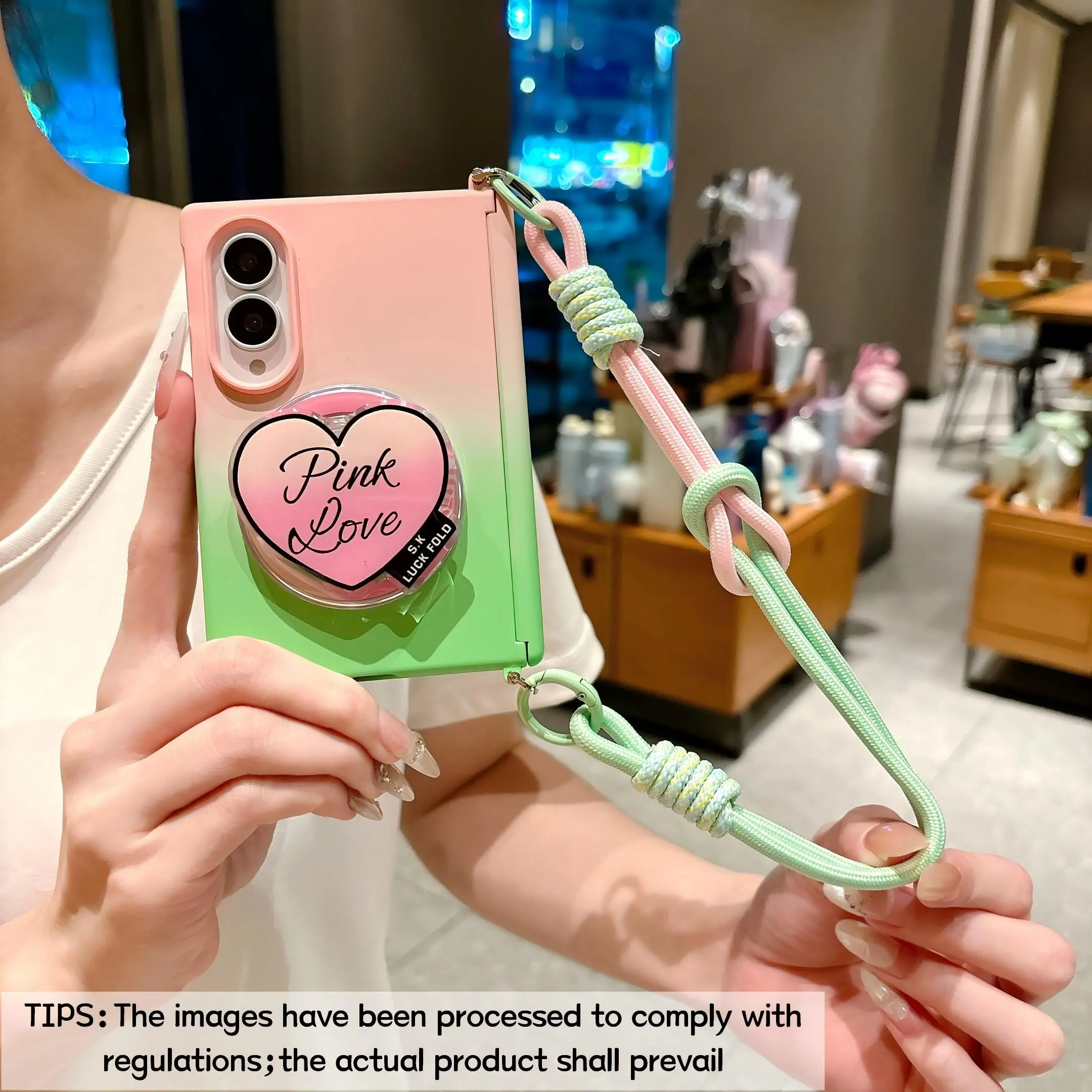 Side-clasp dual-axis magnetic & gradient phone case, compatible with stand or wrist strap, for Samsung Galaxy Z Fold 8, magnetic support for wireless charging, stand for hands-free video watching and browsing, stylish protective case