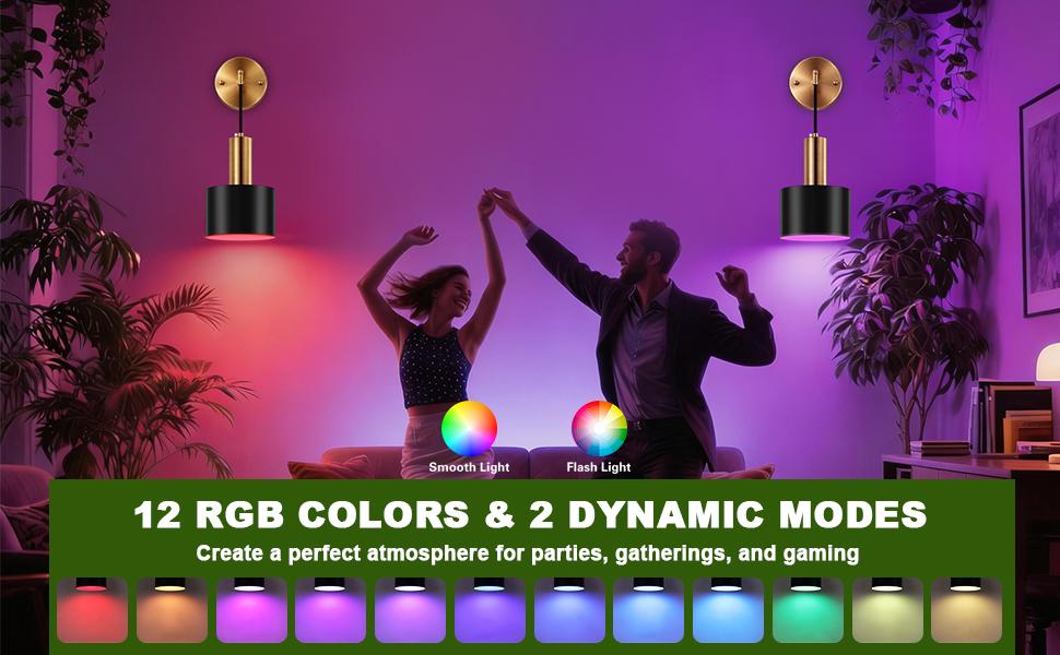 Battery Operated Wall Sconces Set of Two, Black & Gold Wireless Rechargeable Wall Lights with Remote, Dimmable LED Wall Lamps, Modern Cordless Sconce for Bedroom Living Room Hallway