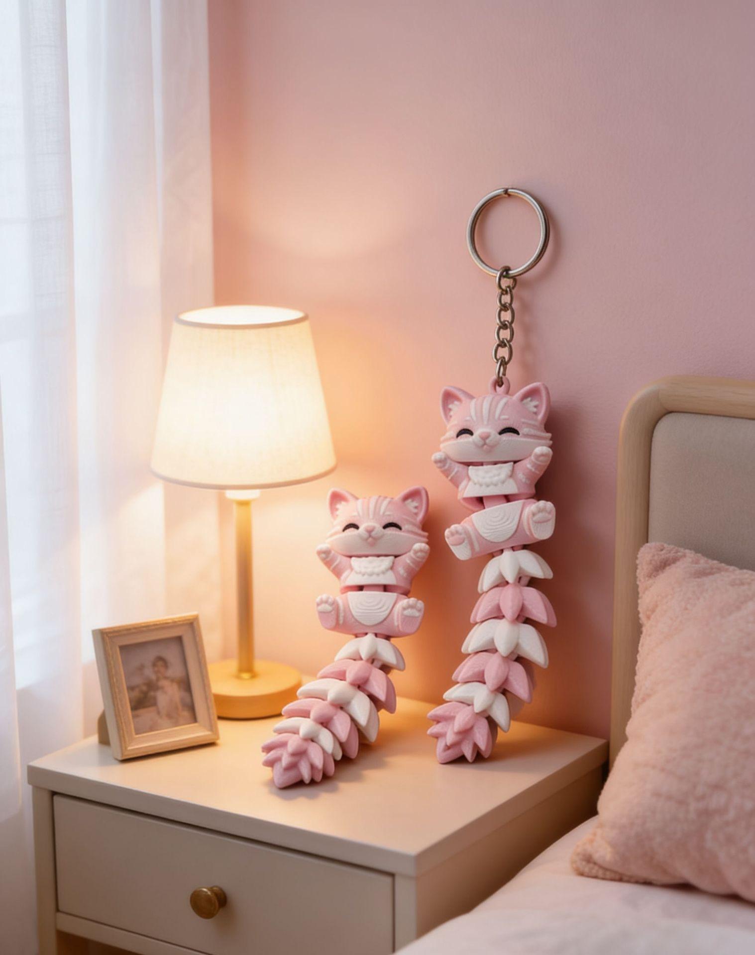 A 3D-printed keychain pendant featuring a cute little fox. The joints of the fox can move freely, making it a popular decorative item.