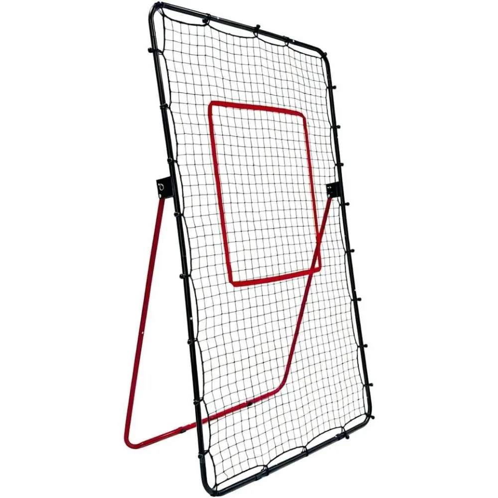 47"x47" Dual-Sided Rebounder Net - Heavy-Duty Steel Frame, Adjustable Angles, Foldable Portable Pitch Back for Baseball, Gym Training, Adults, Home Use, 47”x47” Area Double-Sided Practice Surface