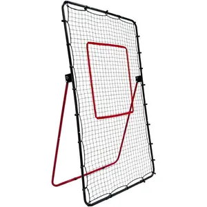 Heavy Duty Multi-Sport Rebounder Net – Foldable 4x4.5Ft Double Sided Bounce Back Net for Baseball, Soccer & Volleyball, Adjustable Angles, Durable Steel Frame, Portable Training Equipment for All Ages