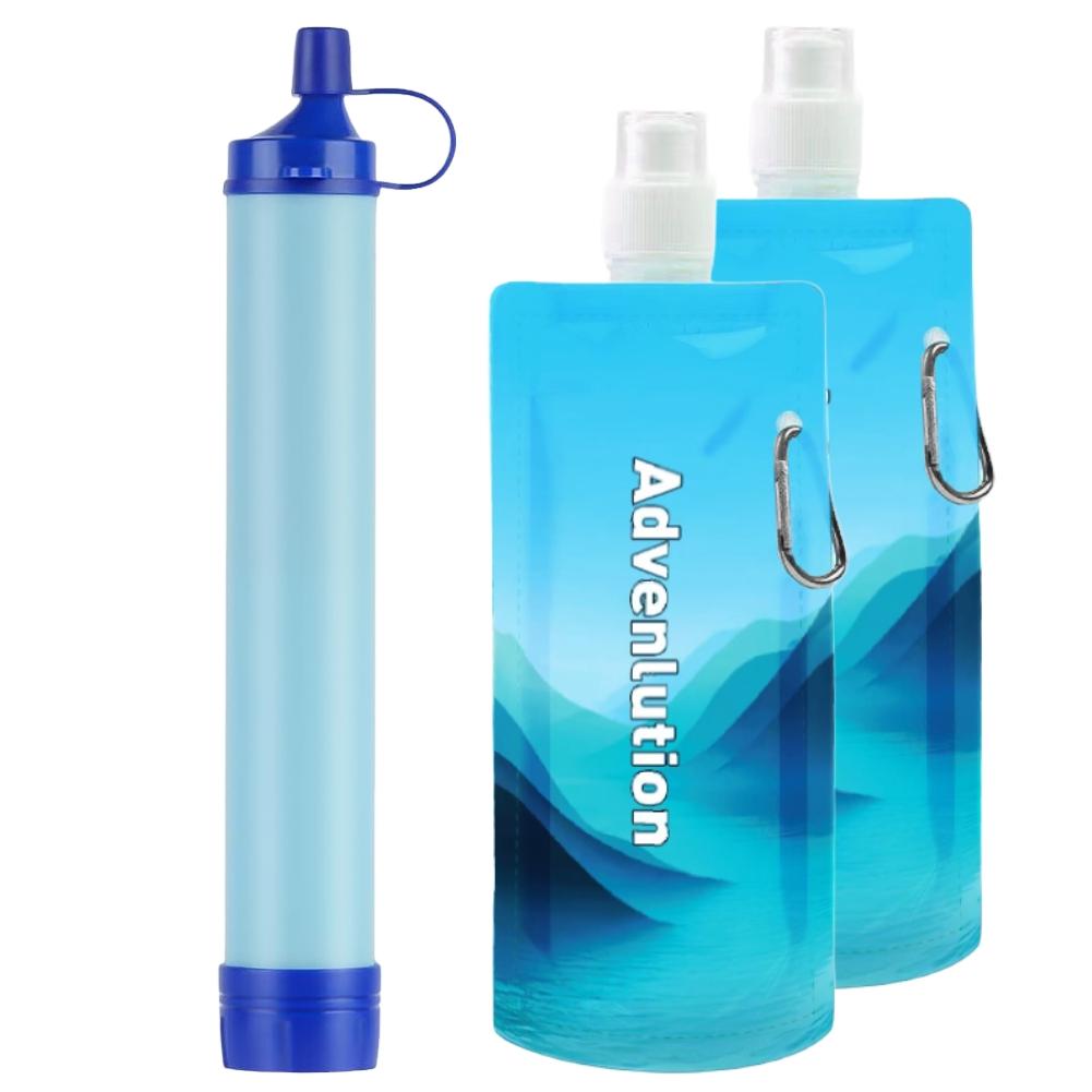 Outdoor Water Filter, Straw Water Filter, Portable Water Filter, Emergency Survival Water Purifier for Prepper Emergency Equipment Camping Supplies Hiking Camping