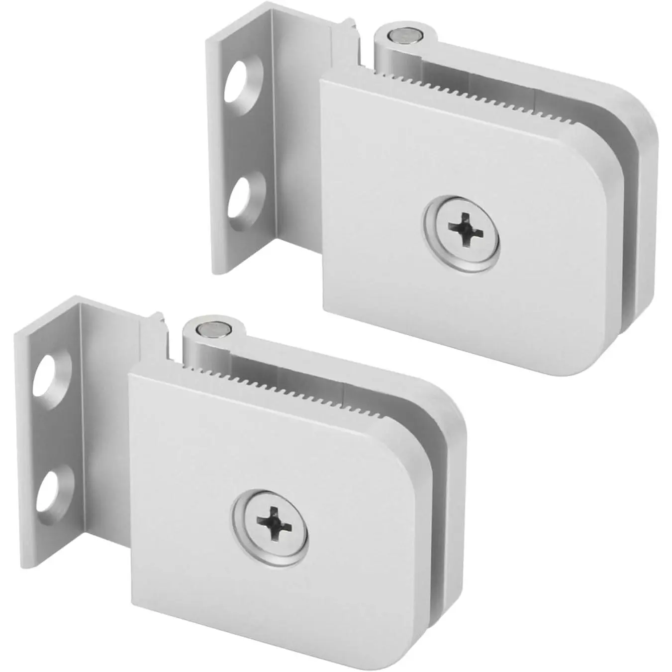 2Pack Glass Shower Door Hinges,  Mini Hinge Fit for 1/4 Inch Thick Frame-Less Glass Doors, Chrome Finish Hinges for Residential Use Shower Doors Hardware