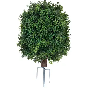 UV-Resistant Artificial Boxwood Plant, Fake Shrub Bush, Real-Touch Faux Greenery, Maintenance-Free Decor for Garden/patio/yard/home, Indoor Outdoor Decorative, Outdoor Faux Plants, Artificial Shrubbery