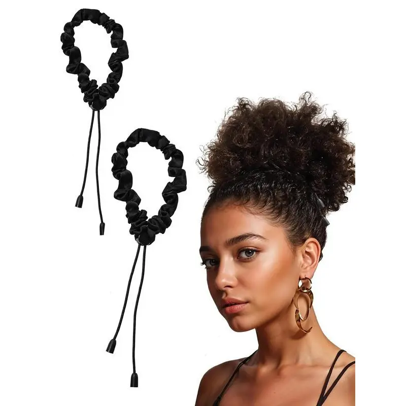 3-pcs Satin Heatless Hair Curler Scrunchie, Viral Overnight No‑Heat Wave Styling Tool, Adjustable High Elastic Hair Tie, Damage‑Free Lazy Bun Maker, Soft Reusable Hair Accessory for Sleeping, Daily Hairstyle & Travel Use