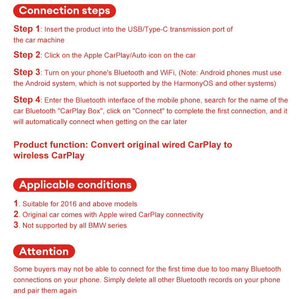 Wireless Mini Box, 1 Count 2 in 1 Car Player Android Auto Wireless Adapter, Bluetooth-compatible WiFi Fast Connect Smart Mini Box, Plug and Play Dongle for Toyota Audi Honda, Boyfriend Gift