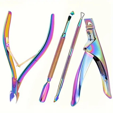 Stainless Steel Nail Care Set, Nail Clipper Kit, Nail Grooming Kit, 4 Counts/set Edge Cutters, Cuticle Pusher, Cuticle Remover, Nail Clipper, Manicure & Pedicure Tool for Home & Salon Use