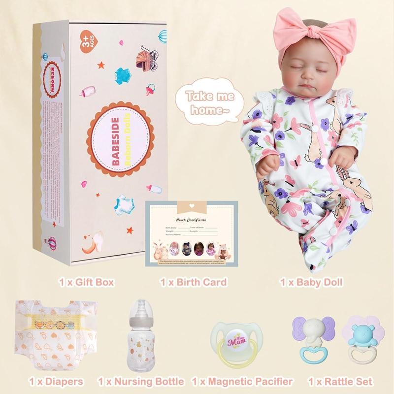 20 Inch Realistic Reborn Doll, 1 Set Lifelike Newborn Doll with Clothes & Accessories, Cute Clothes Dolls, Lovely Companion Toys for Birthday Gifts, Soft Cuddly Gift, Sleeping Doll