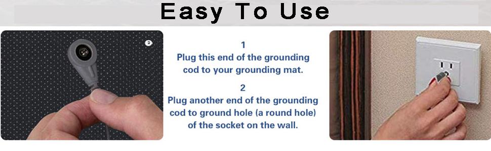 Grounding Mat for Bed with 2 Grounding for Improving Sleep, Grounding Sheet for Pain & Stress Relief,, Grounding Mat for Men with Test Pen