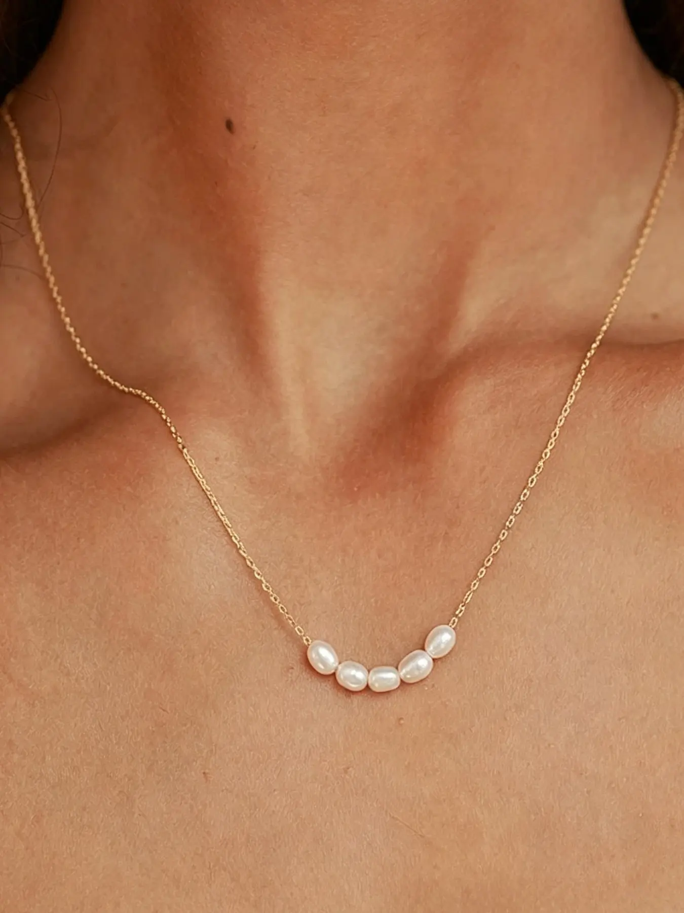 Pearl Necklaces for Women, Freshwater Pearl Dainty Choker, Hypoallergenic Pearl Necklace, Wedding Birthday Gift for Women