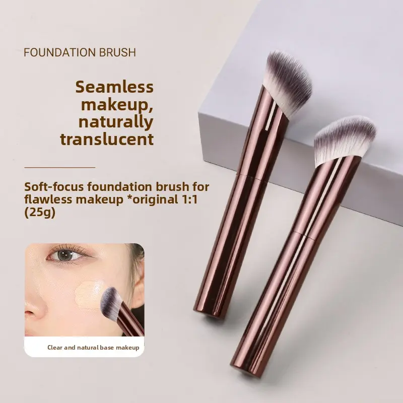 Makeup brush with long handle, angled foundation brush, concealer, contour,, contour brush, beauty tool
