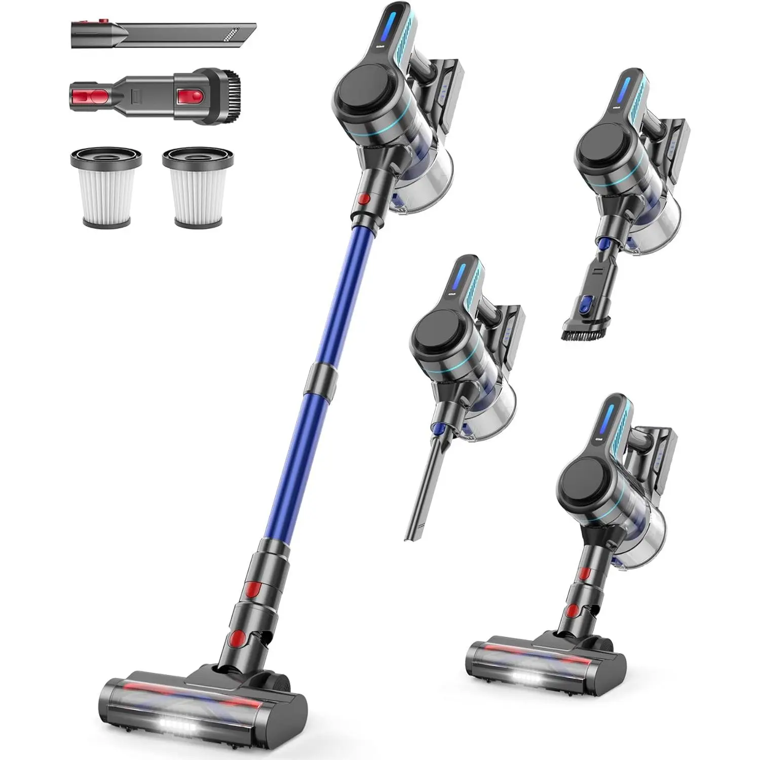 Cordless Vacuum Cleaner for , 500W 40KPA Stick Vacuum Cordless with 45Mins Runtime, Anti-, Lightweight, 1.5L Dust Cup, 8-in-1 Rechargeable Vacuum for Hardwood Floor Carpet