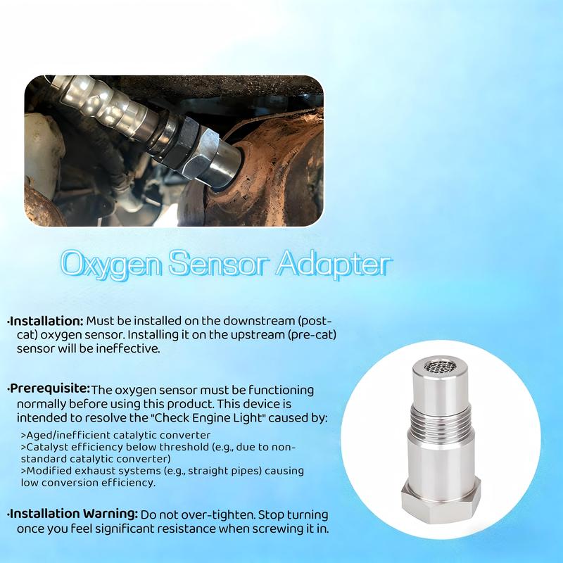 4/2/1 PCS Stainless Steel Catalytic Converter M18 x 1.5 Universal Car Engine Light Failure Decoder, 58MM Oxygen O2 Sensor Mini Catalytic Converter Spacer Adapter, Car Extension Screw,Universal Automotive Repair Tool Accessory