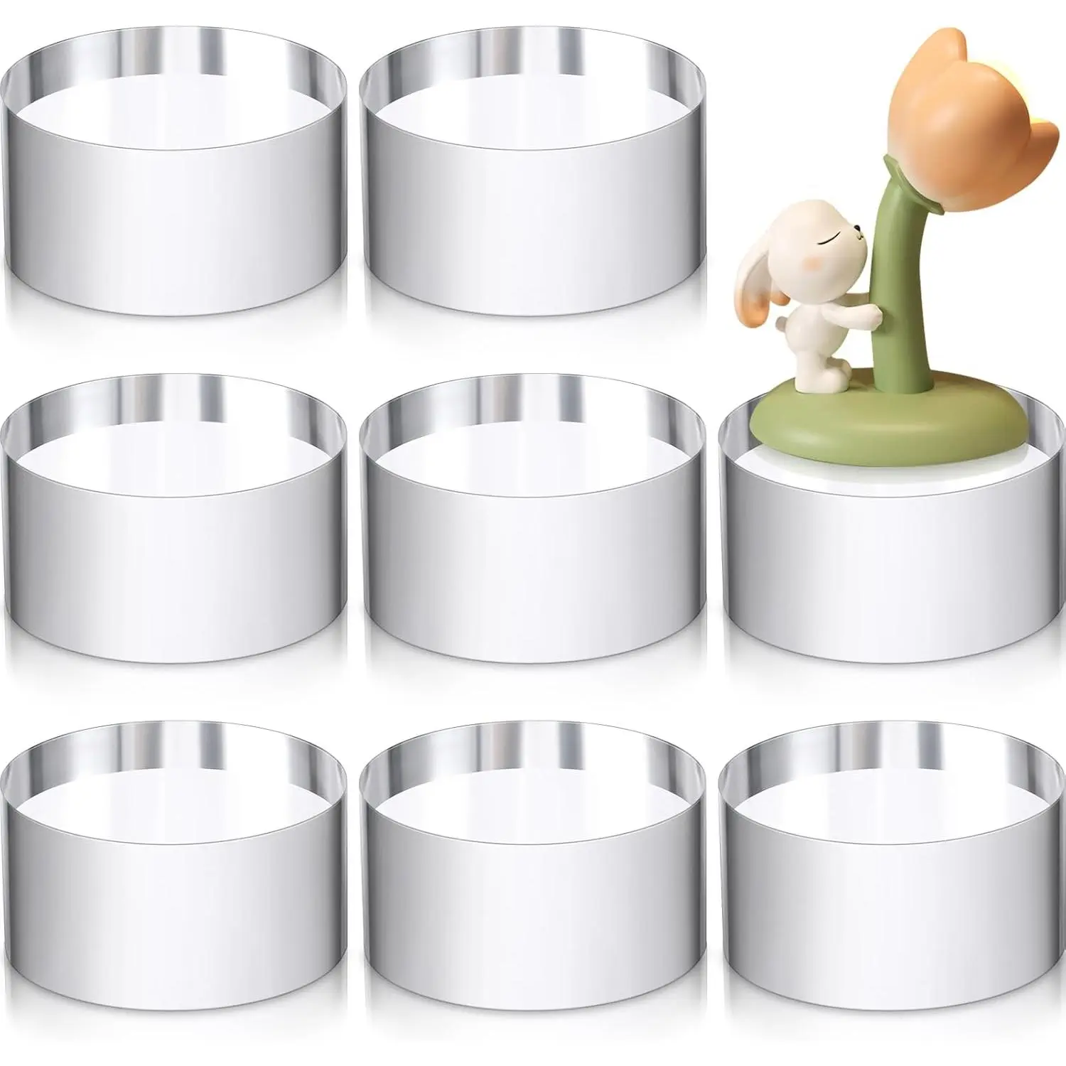8 Pcs Acrylic Round Blocks for Display Clear Polished Blocks Display Clear Acrylic Edge Polished Base Exhibition Riser for Table Showing Cosmetics Collectibles (2 x 2 x 1 Inches)