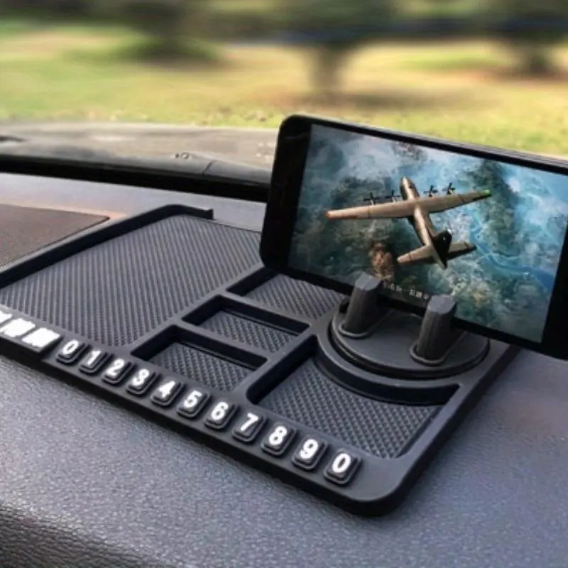 Car mobile phone holder multifunctional anti slip pad, car center console navigation, parking sign fixing bracket, car use